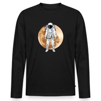 Astronaut moon moon landing NASA - Men's Premium Organic Long Sleeve Shirt - black - Front - Nico (187cm)