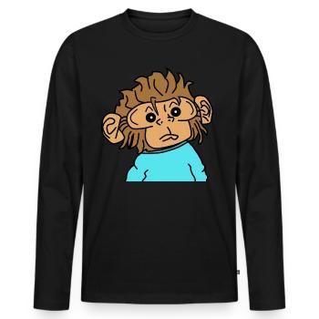 Singe singe - T-shirt manches longues Premium bio Homme - noir - Devant - Nico (187cm)