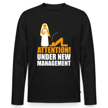 Junggesellenabschied under new management Hochzeit - T-shirt manches longues Premium bio Homme - noir - Devant - Nico (187cm)