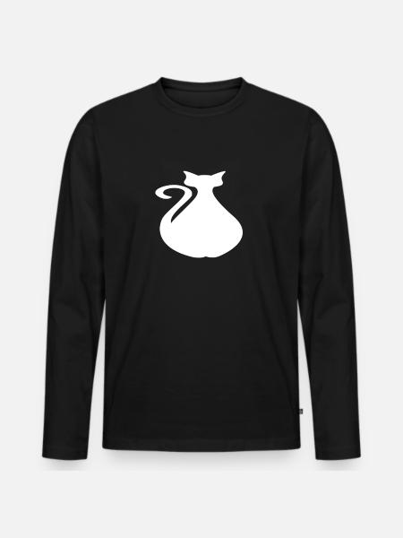 fat cat - Men's Premium Organic Long Sleeve Shirt - black