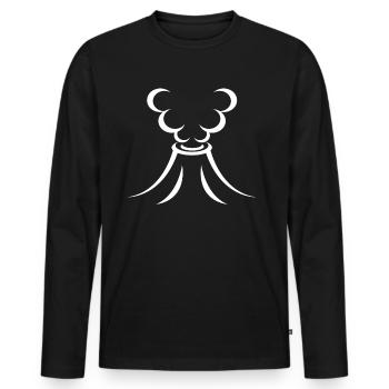Vulkan bricht aus - Männer Premium Bio Langarmshirt - Schwarz - Vorne - Nico (187cm)
