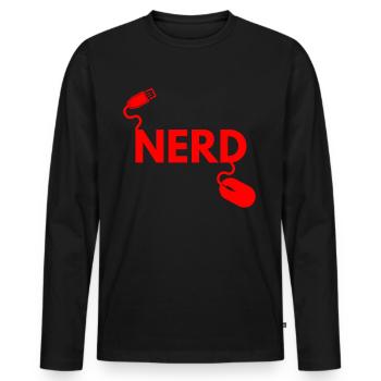 Computer Science Nerd - Men's Premium Organic Long Sleeve Shirt - black - Front - Nico (187cm)