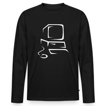 Alter Computer - Männer Premium Bio Langarmshirt - Schwarz - Vorne - Nico (187cm)