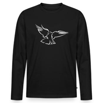 Friedenstaube - Männer Premium Bio Langarmshirt - Schwarz - Vorne - Nico (187cm)