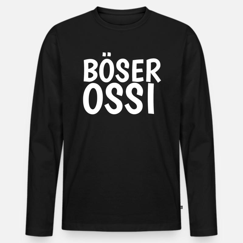 Böser Ossi - Männer Premium Bio Langarmshirt - Schwarz