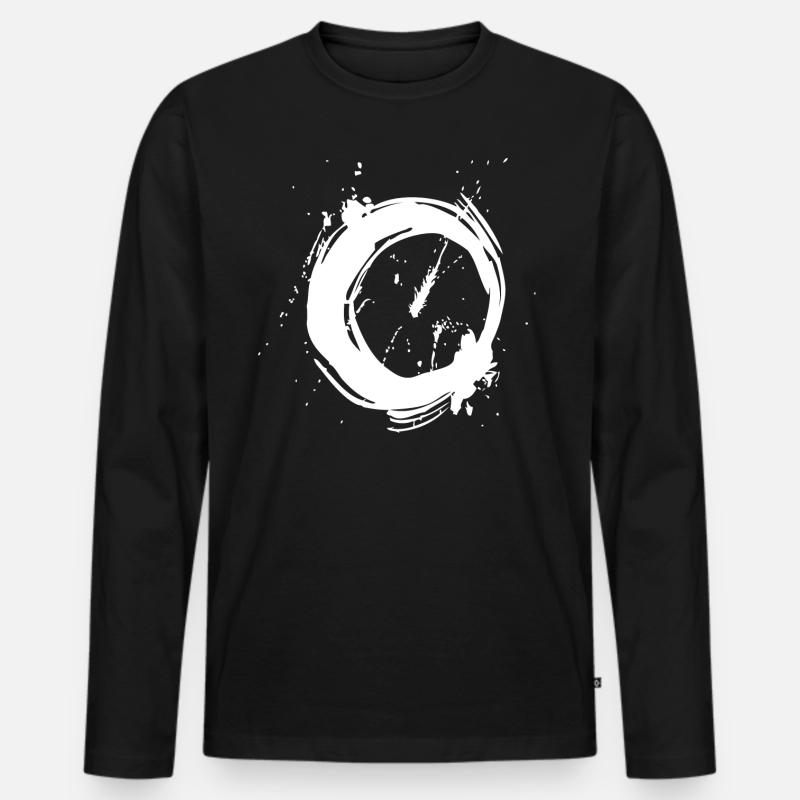 Kreis Ring - Männer Premium Bio Langarmshirt - Schwarz
