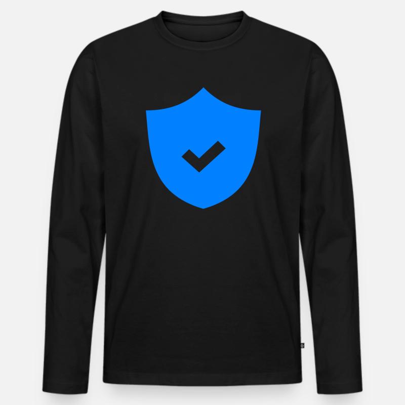Verifiziert - Männer Premium Bio Langarmshirt - Schwarz