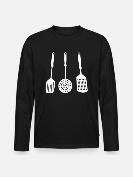 spatula - Men's Premium Organic Long Sleeve Shirt - black