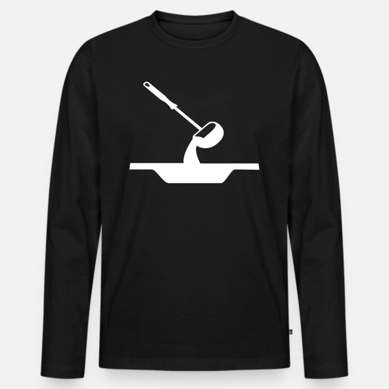 Suppe Suppenlöffel - Männer Premium Bio Langarmshirt - Schwarz