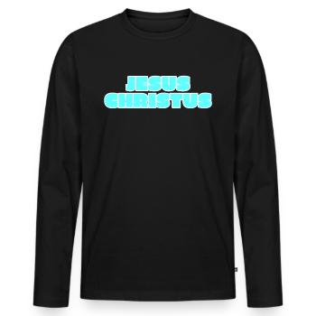 Jesus Christ - Men's Premium Organic Long Sleeve Shirt - black - Front - Nico (187cm)