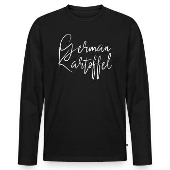 German Kartoffel - Männer Premium Bio Langarmshirt - Schwarz - Vorne - Nico (187cm)