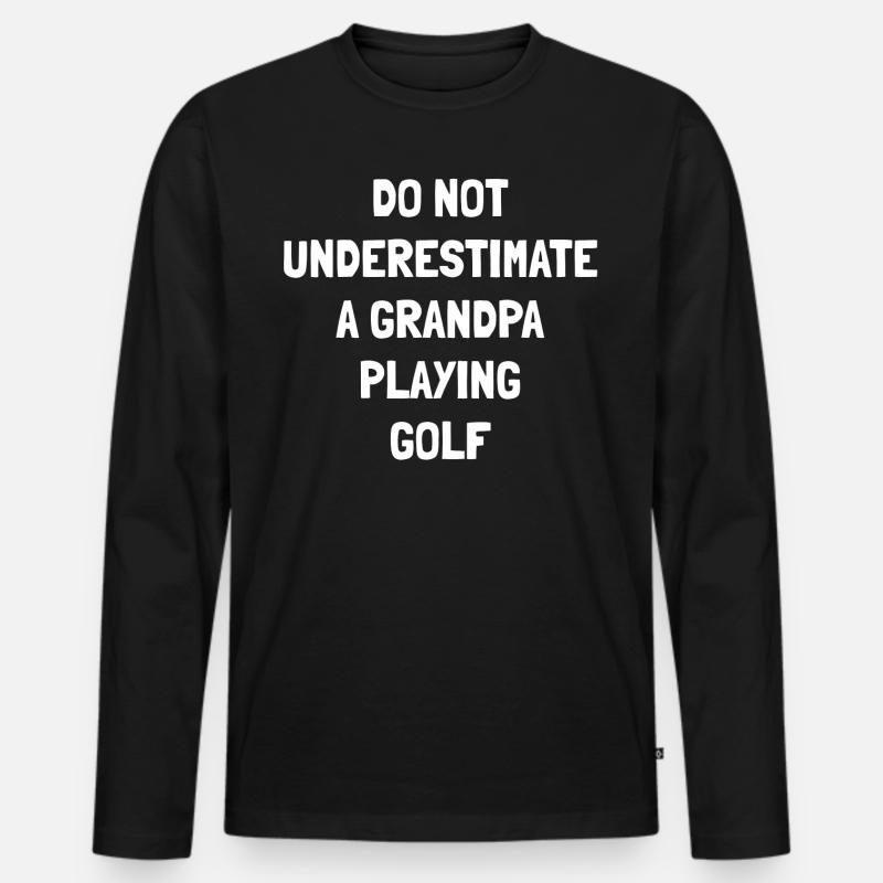 Golf Opa Spruch - Männer Premium Bio Langarmshirt - Schwarz
