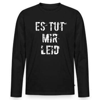 es tut mir leid - Männer Premium Bio Langarmshirt - Schwarz - Vorne - Nico (187cm)