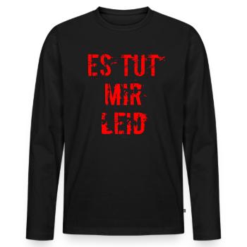 es tut mir leid - Männer Premium Bio Langarmshirt - Schwarz - Vorne - Nico (187cm)