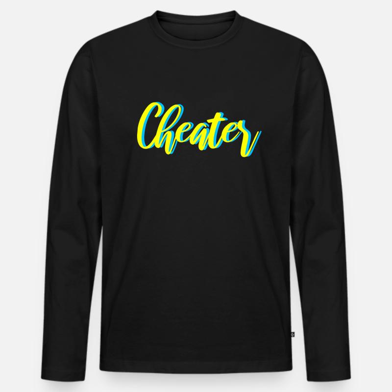 Cheater - Männer Premium Bio Langarmshirt - Schwarz