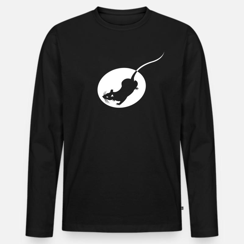 Ratte - Männer Premium Bio Langarmshirt - Schwarz