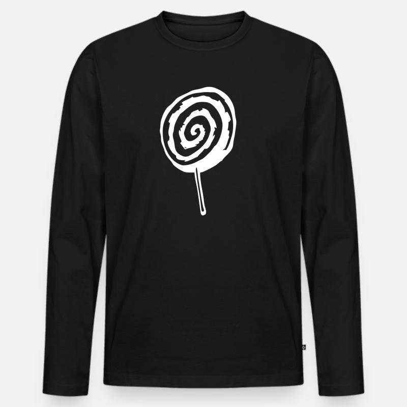 Lolli Lutscher - Männer Premium Bio Langarmshirt - Schwarz