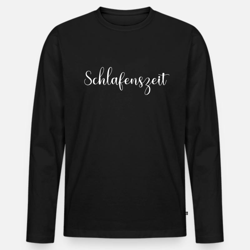 Schlafenszeit - Männer Premium Bio Langarmshirt - Schwarz
