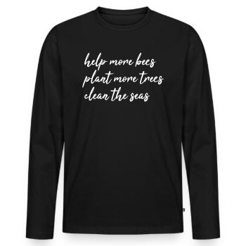 nature conservation - Men's Premium Organic Long Sleeve Shirt - black - Front - Nico (187cm)