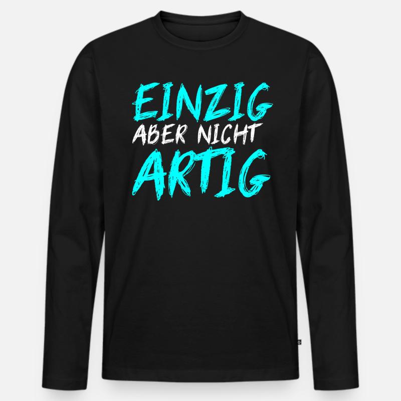 EINZIG aber nicht ARTIG - Männer Premium Bio Langarmshirt - Schwarz