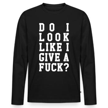 Ai-je l'air de baiser? - T-shirt manches longues Premium bio Homme - noir - Devant - Nico (187cm)