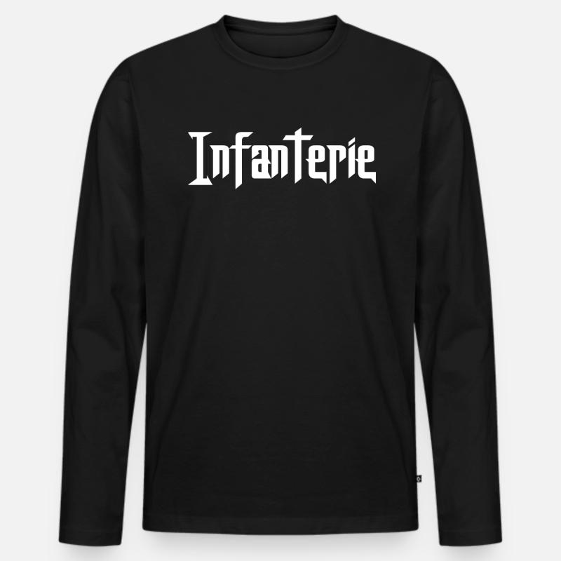 Infanterie - Männer Premium Bio Langarmshirt - Schwarz