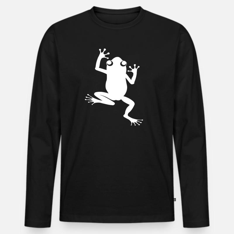 FROSCH - Männer Premium Bio Langarmshirt - Schwarz