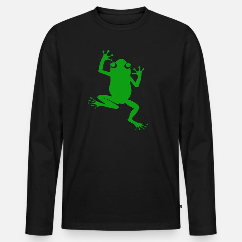 FROSCH - Männer Premium Bio Langarmshirt - Schwarz