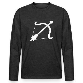 Arc et flèche - T-shirt manches longues Premium bio Homme - anthracite chiné - Devant - Nico (187cm)