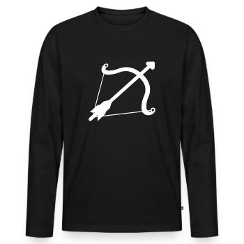 Pfeil und Bogen - Männer Premium Bio Langarmshirt - Schwarz - Vorne - Nico (187cm)