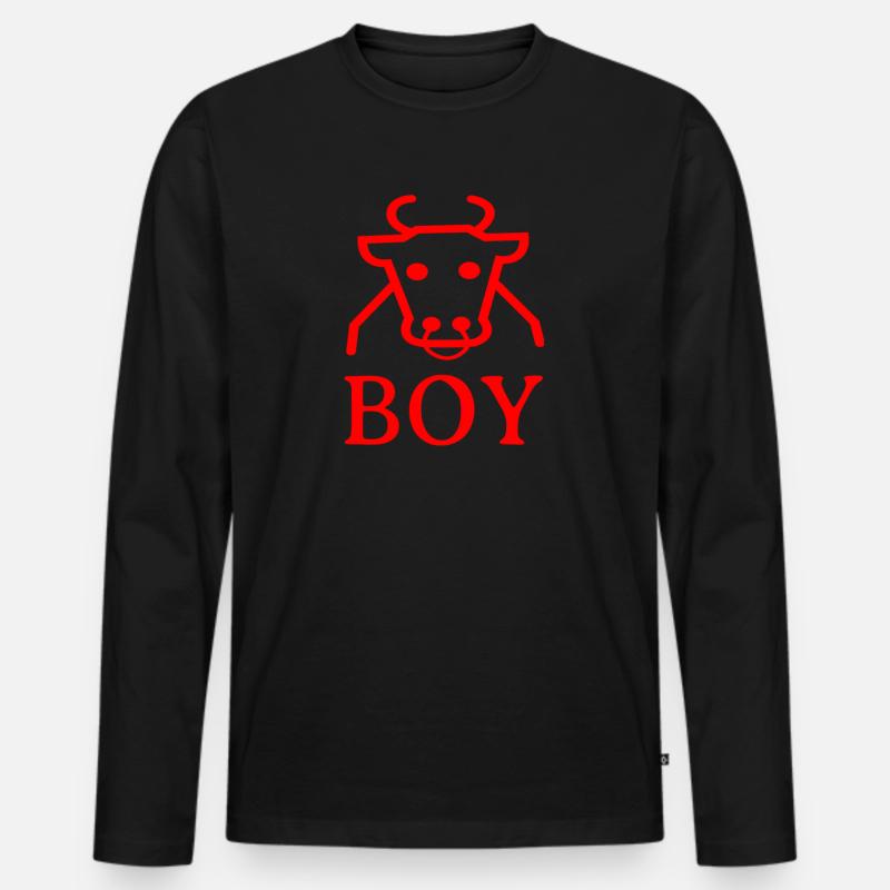 cowboy - Männer Premium Bio Langarmshirt - Schwarz