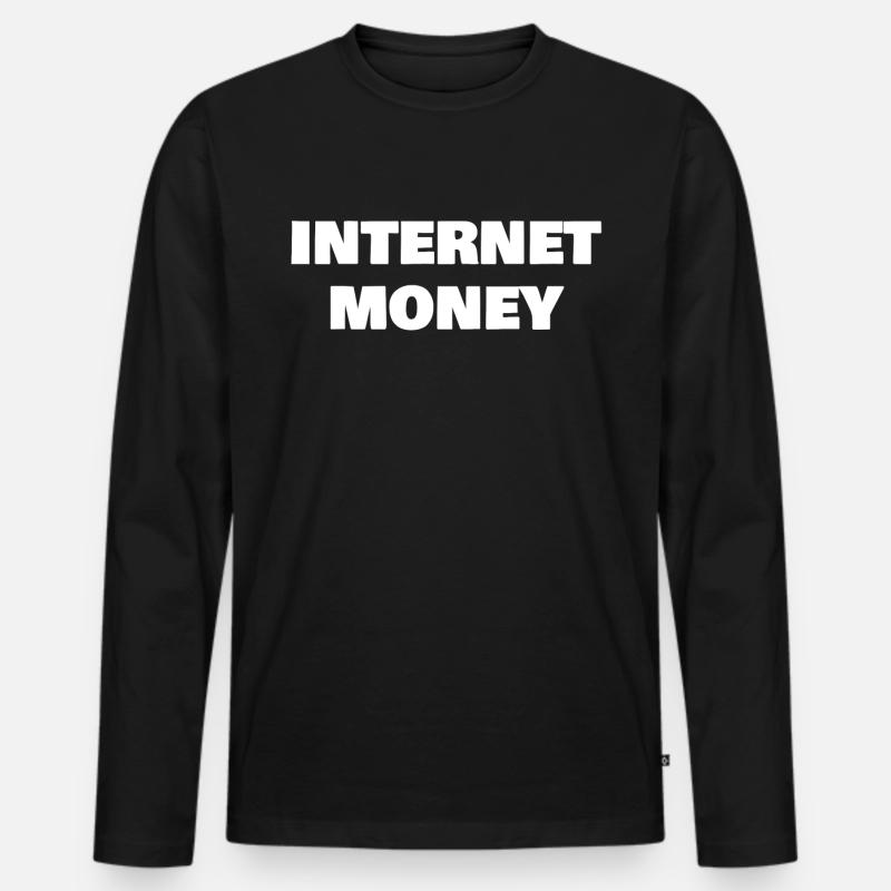 Internet Money - Männer Premium Bio Langarmshirt - Schwarz