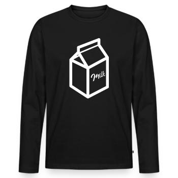LAIT - T-shirt manches longues Premium bio Homme - noir - Devant - Nico (187cm)