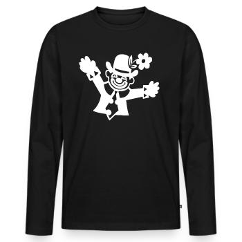 CLOWN - Men's Premium Organic Long Sleeve Shirt - black - Front - Nico (187cm)