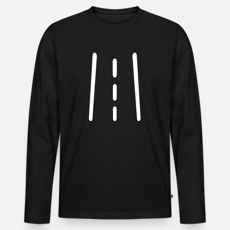 Straße - Männer Premium Bio Langarmshirt - Schwarz