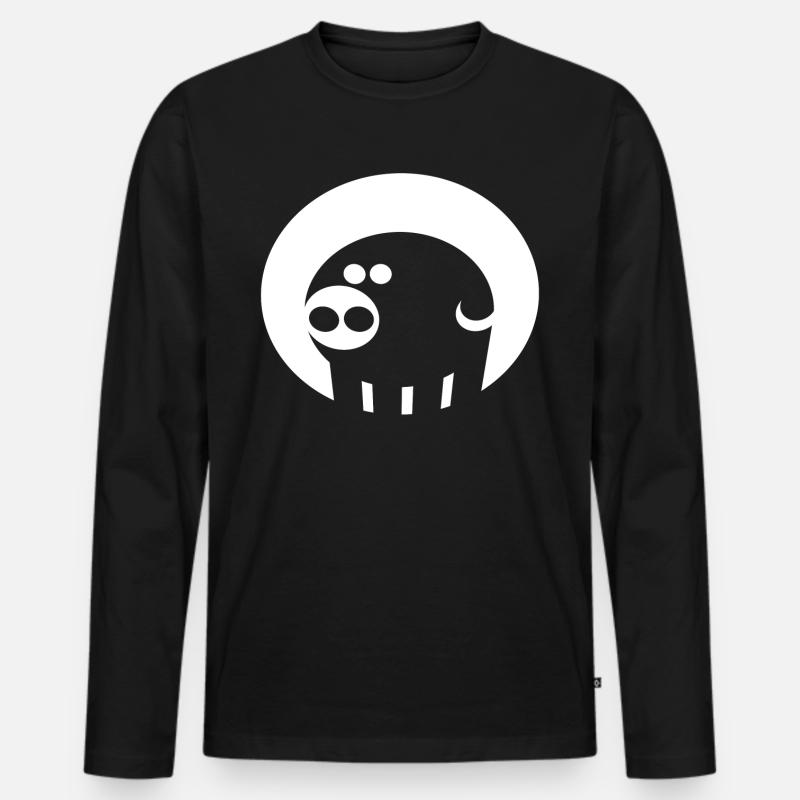 SCHWEIN - Männer Premium Bio Langarmshirt - Schwarz