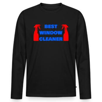 BEST WINDOW CLEANER - T-shirt manches longues Premium bio Homme - noir - Devant - Nico (187cm)