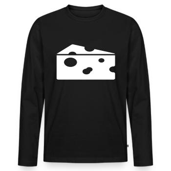 cheese - Men's Premium Organic Long Sleeve Shirt - black - Front - Nico (187cm)