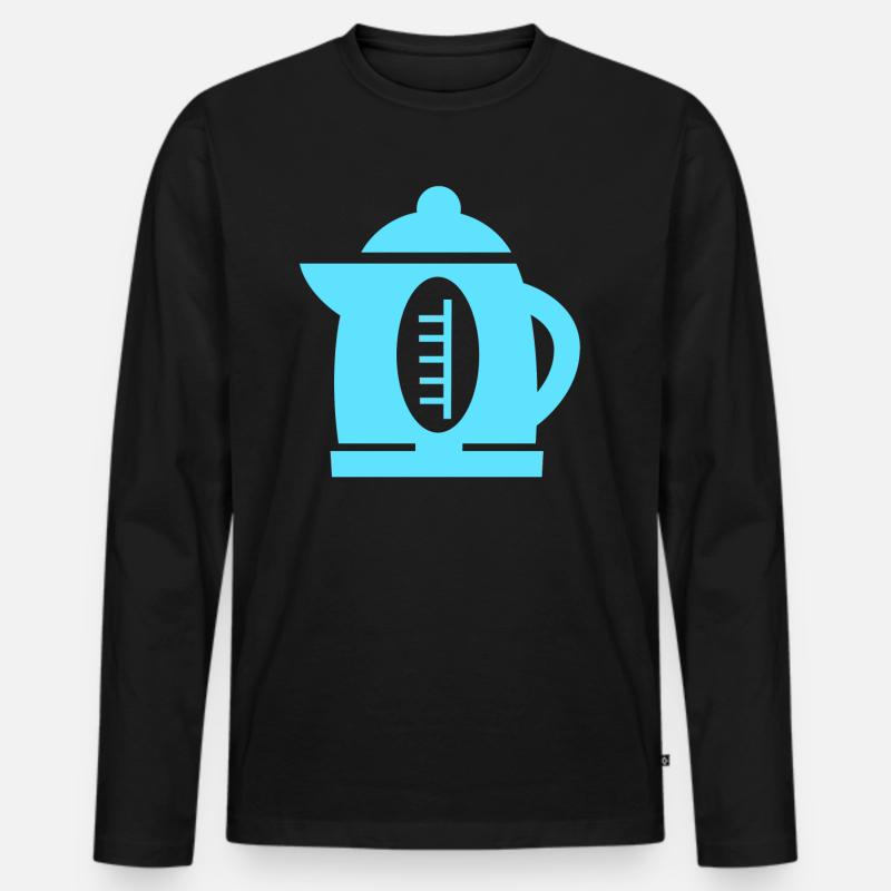 Wasserkocher - Männer Premium Bio Langarmshirt - Schwarz