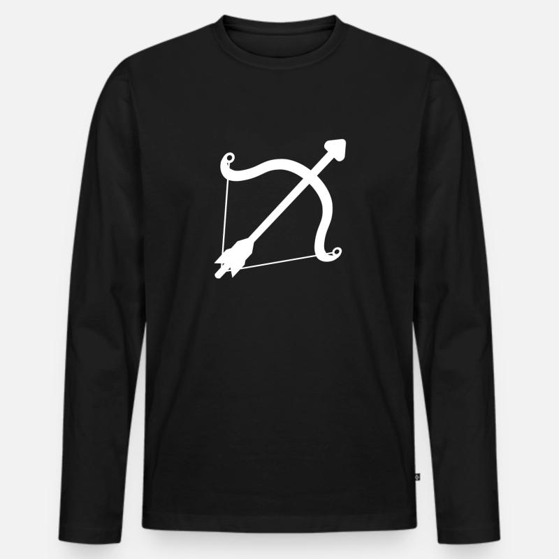 Pfeil und Bogen - Männer Premium Bio Langarmshirt - Schwarz