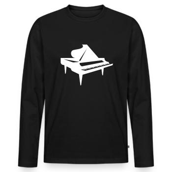 Piano Grand Piano - Men's Premium Organic Long Sleeve Shirt - black - Front - Nico (187cm)