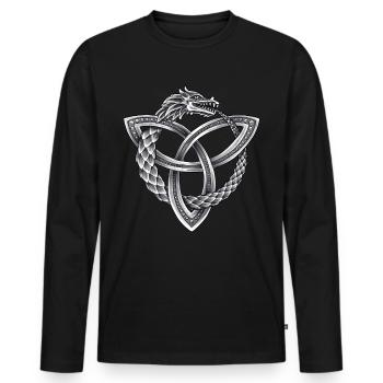 Worlds Snake Viking Viking Symbole Vintage - T-shirt manches longues Premium bio Homme - noir - Devant - Nico (187cm)