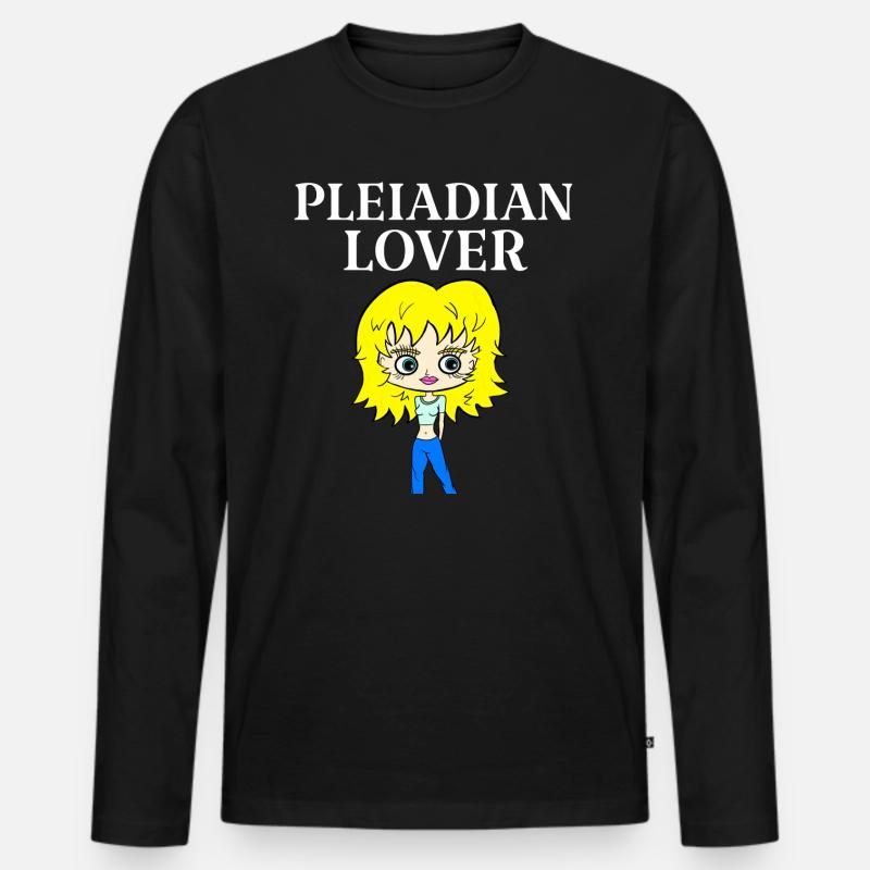 PLEIADIAN LOVER - Männer Premium Bio Langarmshirt - Schwarz