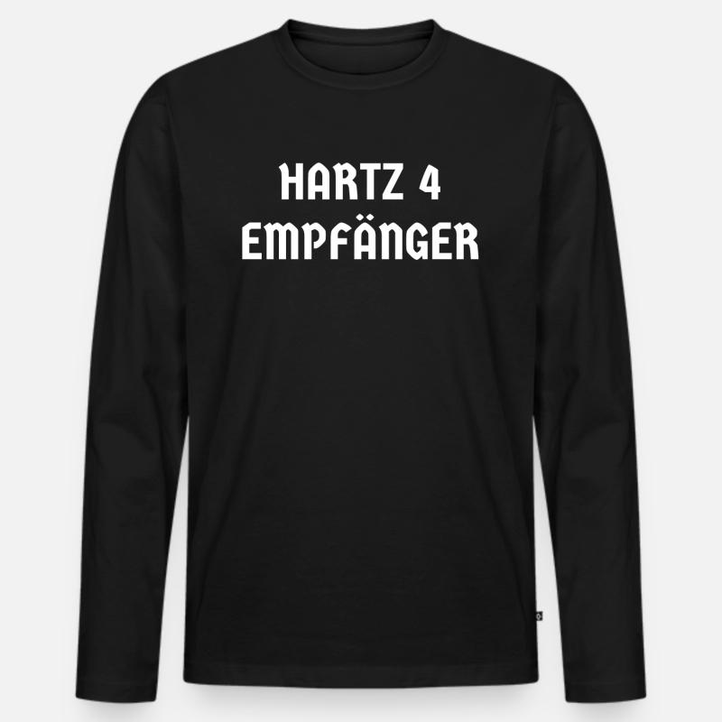 Hartz 4 Empfänger - Männer Premium Bio Langarmshirt - Schwarz