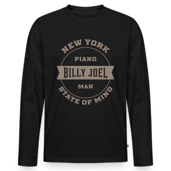 Billy Joel - État d’ de New York - T-shirt manches longues Premium bio Homme - noir - Devant - Nico (187cm)