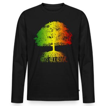 Africa Roots Black History Month Tree - Men's Premium Organic Long Sleeve Shirt - black - Front - Nico (187cm)