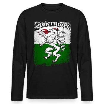 Steiermark - Männer Premium Bio Langarmshirt - Schwarz - Vorne - Nico (187cm)