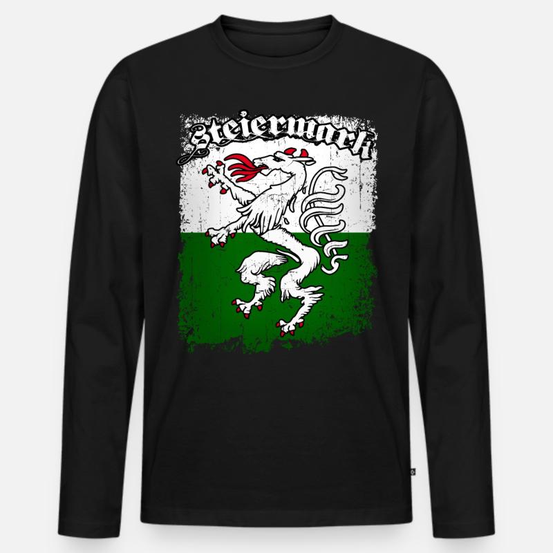 Steiermark - Männer Premium Bio Langarmshirt - Schwarz