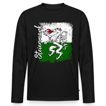 Steiermark - Männer Premium Bio Langarmshirt - Schwarz - Vorne - Nico (187cm)