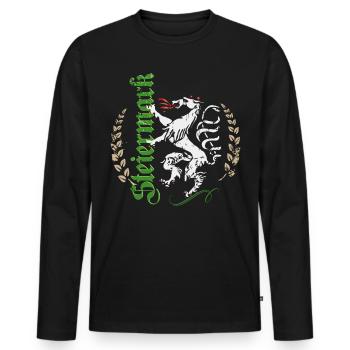 Steiermark - Männer Premium Bio Langarmshirt - Schwarz - Vorne - Nico (187cm)